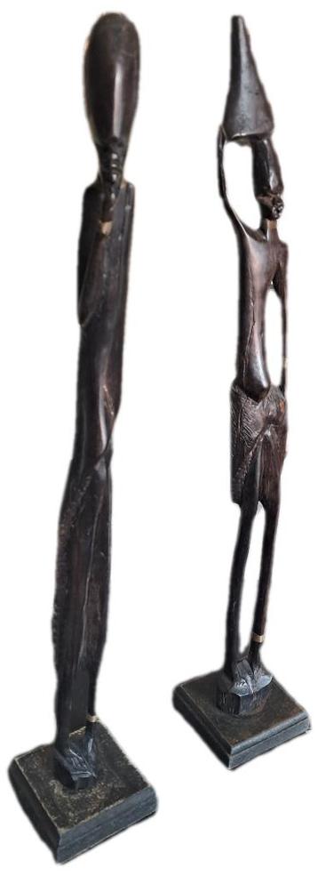 Vier afrikaanse beeldjes 44cm beschikbaar voor biedingen