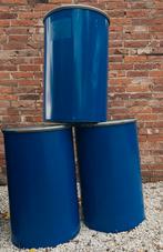 Metalen vat 220 of 240 liter (deksel+omsnoering) 100% SCHOON, Ophalen of Verzenden, Zo goed als nieuw