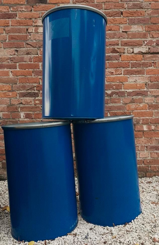 Metalen vat 220 of 240 liter (deksel+omsnoering) 100% SCHOON, Tuin en Terras, Regentonnen, Zo goed als nieuw, Ophalen of Verzenden