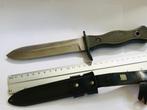 Vtg BW Bund German Rostfrei Green Fixed Blade Combat Knife T, Utilisé