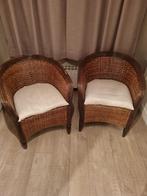 rieten stoelen, Huis en Inrichting, Stoelen, Ophalen, Gebruikt, Bruin, Riet of Rotan