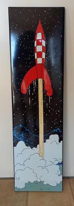 Kuifje - Raket naar de maan - Emaille bord, Ophalen, Kuifje, Zo goed als nieuw, Overige typen