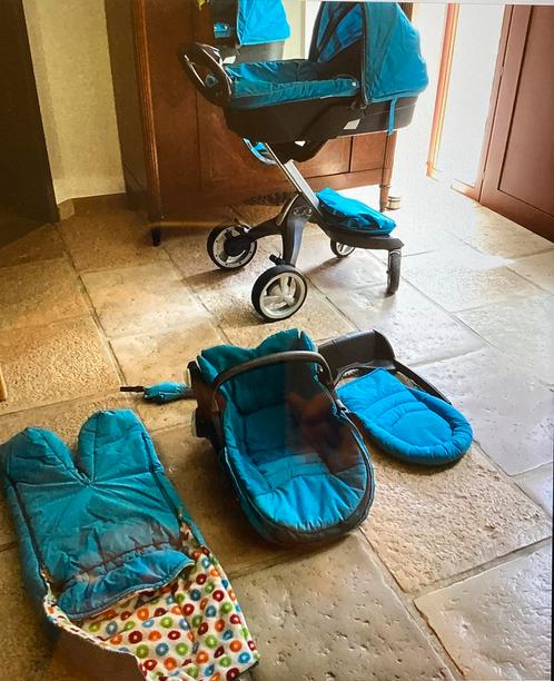 Blauwe stokke xplory kinderwagen met xtra’s, Kinderen en Baby's, Kinderwagens en Combinaties, Gebruikt, Combiwagen, Overige merken