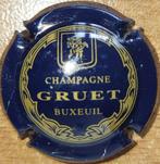 Champagnecapsule GRUET zwartblauw & mat goud nr 02, Verzamelen, Ophalen of Verzenden, Zo goed als nieuw, Frankrijk, Champagne