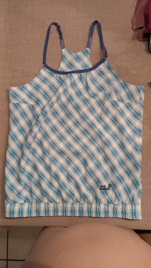 Topje Jack Wolfskin geruit maat M, Kleding | Dames, Topjes, Gedragen, Maat 38/40 (M), Blauw, Zonder mouw, Ophalen