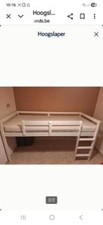 Hoogslaper, Kinderen en Baby's, Kinderkamer | Bedden, Ophalen, 85 tot 100 cm, Zo goed als nieuw, Hoogslaper of Stapelbed