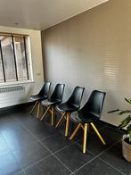 4 keukenstoelen zwart - gebruikt, Huis en Inrichting, Stoelen, Ophalen, Stof, Gebruikt, Zwart