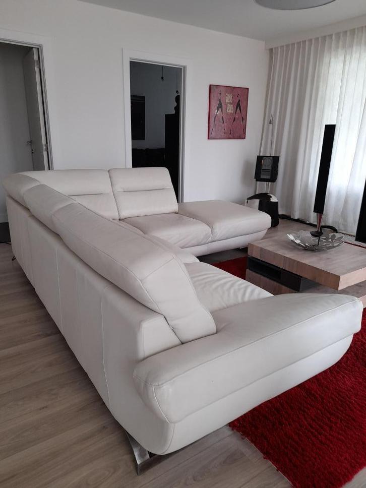 Leder bankstel, Huis en Inrichting, Zetels | Zetels, Gebruikt, Hoekbank, Vierpersoons of meer, 200 tot 250 cm, 75 tot 100 cm, Leer