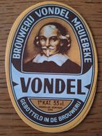 Oud bieretiket brouwerij Vondel Meulebeke, Verzamelen, Ophalen of Verzenden