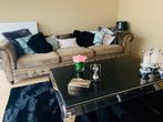 Prachtige Chesterfield, in nieuw grijsgroen fluweel, Huis en Inrichting, Ophalen, Overige materialen, 125 tot 150 cm, Hoekbank