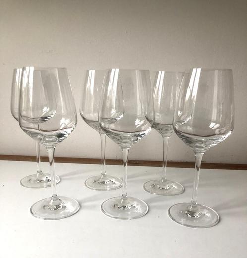 6 GRANDS VERRES À VIN ROUGE CRISTAL, Antiquités & Art, Antiquités | Verre & Cristal, Enlèvement ou Envoi