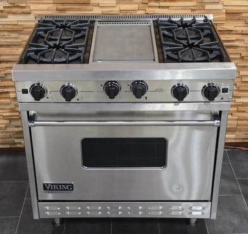 🔥Luxe Fornuis Viking 90 cm rvs GASOVEN Teppan Yaki grill