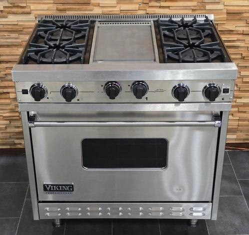 🔥Luxe Fornuis Viking 90 cm rvs GASOVEN Teppan Yaki grill, Elektronische apparatuur, Fornuizen, Zo goed als nieuw, Vrijstaand