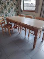 Houten tafel met 6 stoelen., Huis en Inrichting, Tafels | Eettafels, Ophalen
