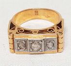 Ring mannen Art Deco 18kt diamant, Goud, Met edelsteen, Ophalen of Verzenden, Ring