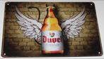 DUVEL : Metalen Bord Duvel Bier - Fles Met Vleugels, Verzamelen, Verzenden, Nieuw, Reclamebord, Plaat of Schild, Duvel