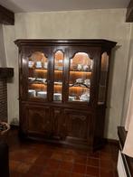 Eiken vitrinekast met ledstrips, Antiek en Kunst, Antiek | Meubels | Kasten, Ophalen