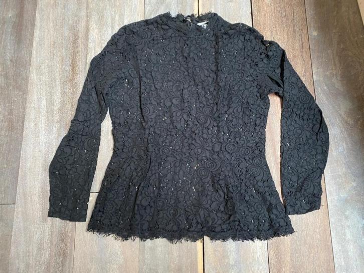 H&M Top en dentelle noir taille M motifs fleurs Bon état, Vêtements | Femmes, Blouses & Tuniques, Porté, Taille 38/40 (M), Noir