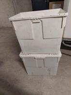 Stevige witte stapelboxen waterbestendig, Ophalen