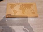 Wereldkaart gedrukt in houten plaatje, Zo goed als nieuw, Ophalen