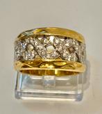 18 karaat gouden ring 14,9gram met 38 natuurlijke diamanten!, Handtassen en Accessoires, Ringen, 18 tot 19, Geel, Ophalen of Verzenden