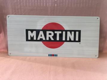 Pancarte Martini en métal léger. Hauteur = 23 cm, longueur =, Enlèvement ou Envoi, Comme neuf, Panneau publicitaire