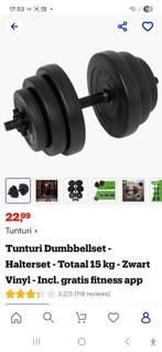 Tunturi Dumbbellset-Halterset, Sport en Fitness, Fitnessmaterialen, Ophalen, Zo goed als nieuw, Halterset