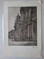 Grote ets Medard Maertens "Begijnhofkerk te Brussel", Ophalen of Verzenden