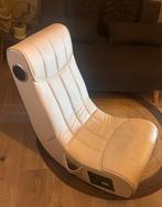 Fauteuil Rocker Blanc en cuir avec baffe intégré, Ophalen, Zo goed als nieuw