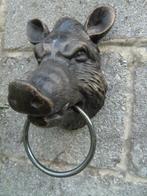 Pat bronzen gietijzeren zwijnbuste, handdoekhouder, Tuin en Terras, Ophalen of Verzenden, Nieuw