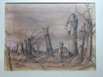 Charles Bonnardeaux, pastel, 27 x 36 cm, Champs Catalaunique, Antiek en Kunst, Kunst | Schilderijen | Klassiek, Ophalen of Verzenden