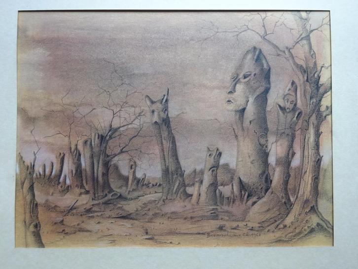 Charles Bonnardeaux, pastel, 27 x 36 cm, Champs Catalaunique, Antiek en Kunst, Kunst | Schilderijen | Klassiek, Ophalen of Verzenden