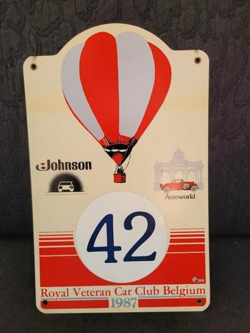  Rallyplaat van de Royal Veteran Car Club België 1987 beschikbaar voor biedingen