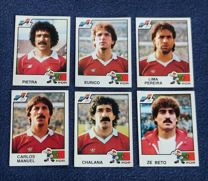 6 versch. Panini stickers voetbal ' Euro 1984 - Portugal ', Verzamelen, Sportartikelen en Voetbal, Nieuw, Poster, Plaatje of Sticker