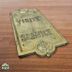 Plaque « Visite Service » française ancienne en métal doré (, Enlèvement ou Envoi