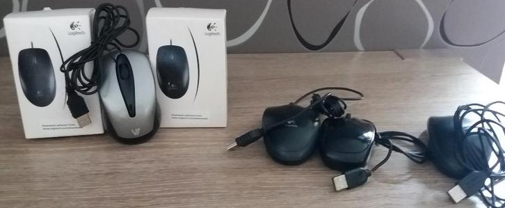 Lot de 6 souris optiques USB, DONT 3 STRICTEMENT NEUVES !, Computers en Software, Muizen, Muis, Ophalen of Verzenden