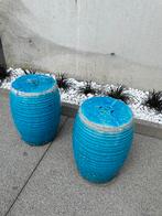 stenen bijzettafels in-/outdoor - turquoise, Ophalen, Zo goed als nieuw, Rond, Overige materialen