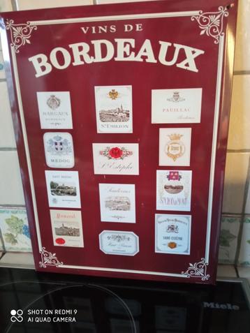 Plaque métallique déco cuisine VINS DE BORDEAUX, Enlèvement ou Envoi, Comme neuf