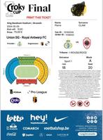 UNION - ANTWERP (2 places pour 140 euros), Tickets & Billets, Sport | Football, Mai, Deux personnes, Cartes en vrac