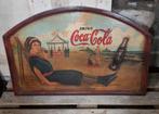 coca cola houten reclamebord, Comme neuf, Enlèvement ou Envoi, Panneau publicitaire