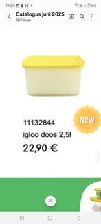 Nieuwe iglodoos van 2.5 liter tupperware, Ophalen of Verzenden, Nieuw