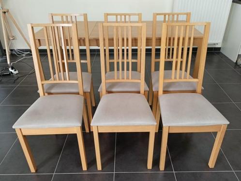 Houten stoelen BORJE Ikea met gestoffeerde zitting 6 stuks, Huis en Inrichting, Stoelen, Gebruikt, Vijf, Zes of meer stoelen, Hout