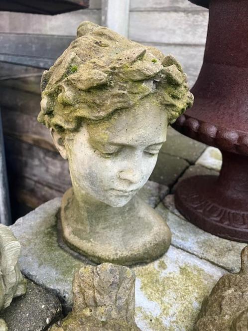 Borstbeeldje Vrouwbuste -hoofd-buste meisje- LANDELIJK, Jardin & Terrasse, Statues de jardin, Neuf, Homme, Béton, Enlèvement ou Envoi