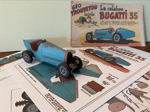 Plaque de construction en papier Bugatti 35, Hobby & Loisirs créatifs, Voitures miniatures | 1:43, Neuf, Envoi