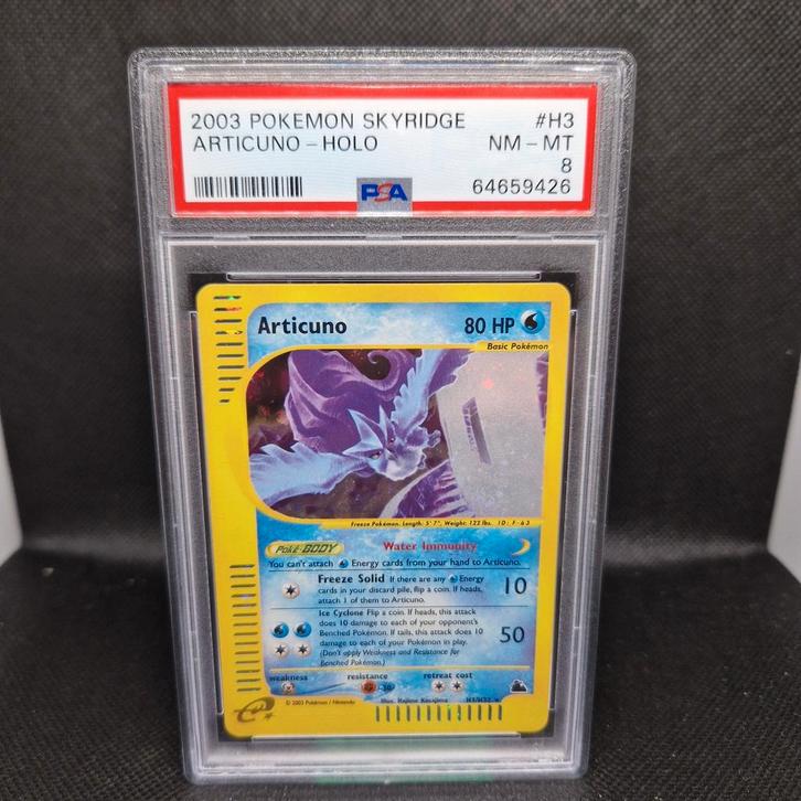 Articuno Holo Skyridge PSA 8, Hobby en Vrije tijd, Verzamelkaartspellen | Pokémon, Ophalen of Verzenden