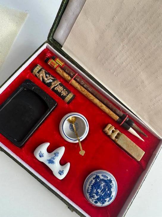 Chinese kaligrafie- en zegelset, Diversen, Schrijfwaren, Nieuw, Ophalen of Verzenden