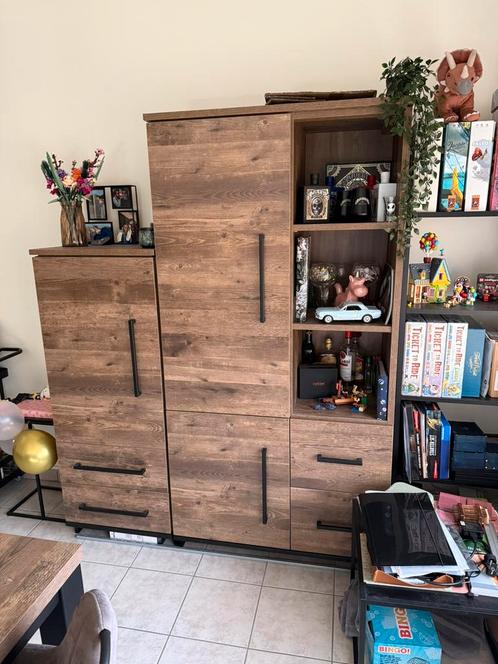 Woonkamer set Deba meubelen donker hout, Huis en Inrichting, Complete inboedels, Ophalen