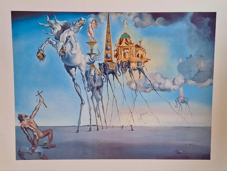 Dali (After) - De verleiding van Sint-Antonius, Antiek en Kunst, Kunst | Litho's en Zeefdrukken, Ophalen