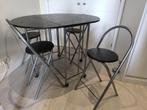 Table cuisine pliante + 4 chaises, Maison & Meubles, Métal, Ovale, Enlèvement, Utilisé
