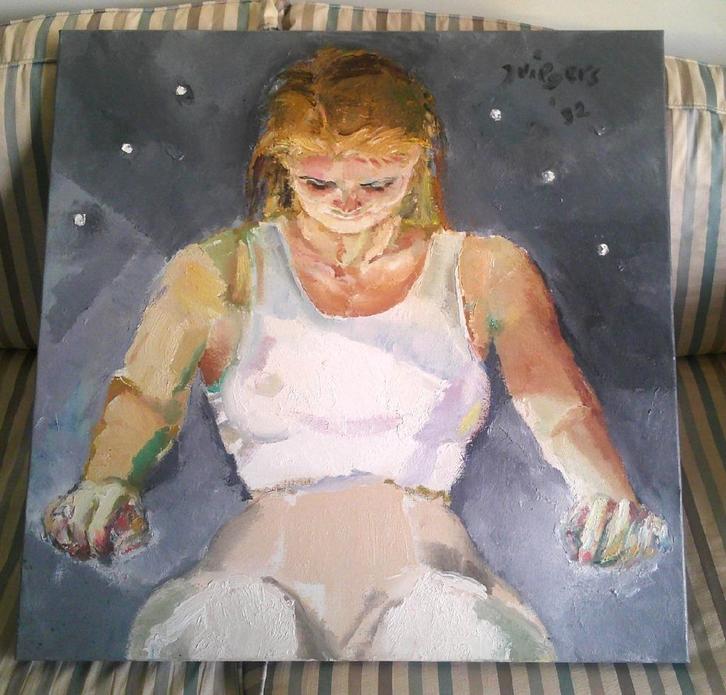 Jonge roeister '92 - Janneke Viegers (geb.1952), Antiek en Kunst, Kunst | Schilderijen | Klassiek, Ophalen of Verzenden